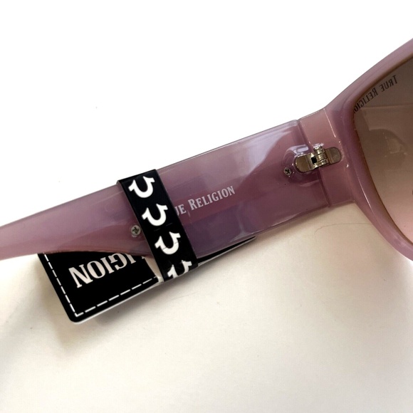 New TRUE RELIGION Cat Eye Sunglasses Acetate Purple Lilac Pink Logo Embossed main image 5